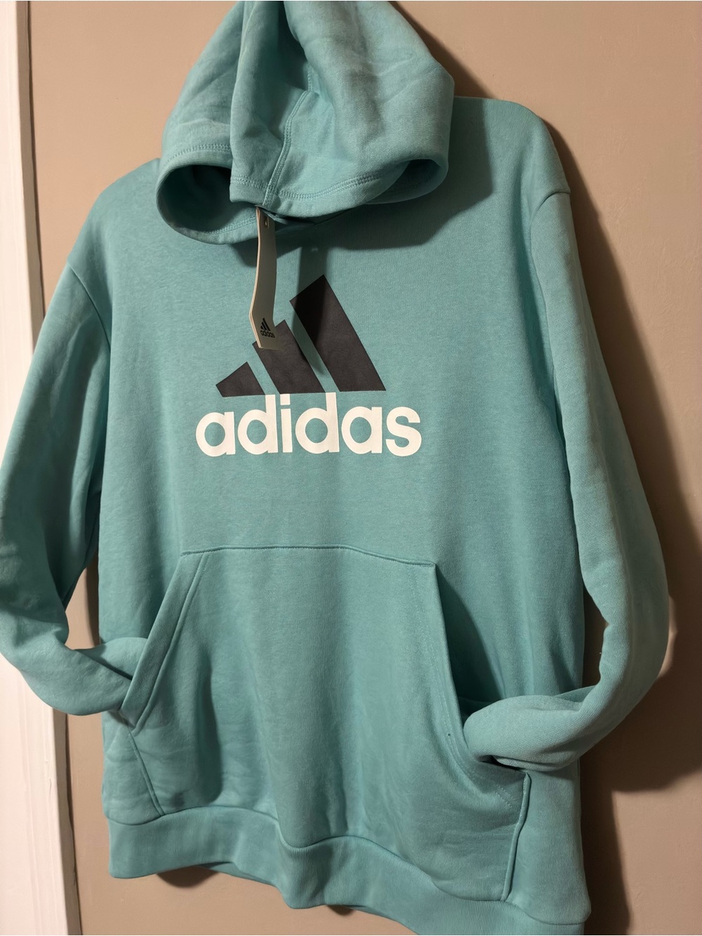 adidas Mint Green Hoodie with Black Logo xL youth